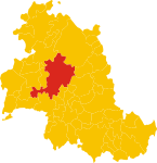 Map of comune of Perugia (province of Perugia, region Umbria, Italy)